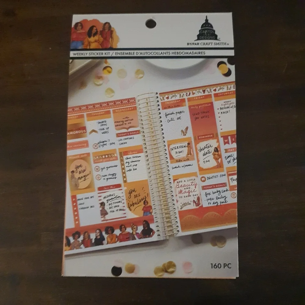 Capitol Chic Designs Craft Smith Planner Bundle Leopard Cover Sticker Washi Tape